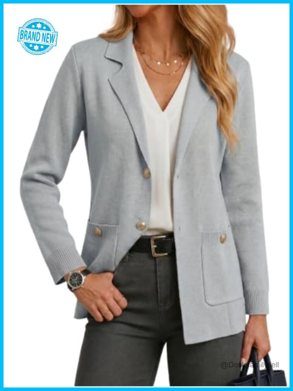 Cicy Bell Womens Sweater Blazer Business Casual Long Sleeve Open Front Cardigan